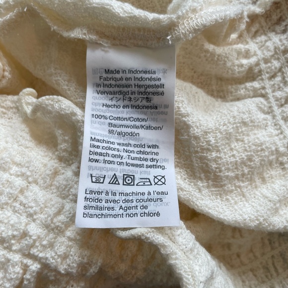 Madewell Texture & Thread Drawstring Top size Small Cream - Picture 6 of 6